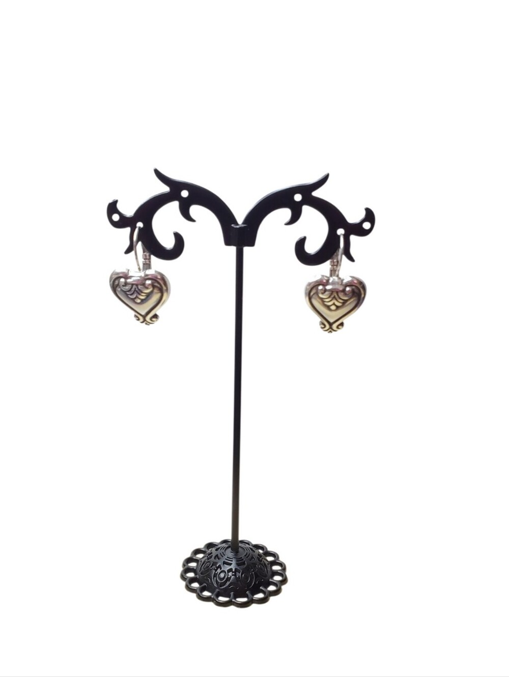 Vtg. Brighton Blait Heart Dangle Earrings